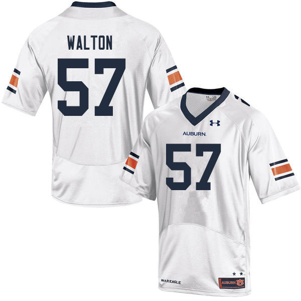 Men's Auburn Tigers #57 Brooks Walton White 2019 College Stitched Football Jersey